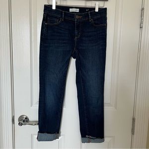 Ann Taylor loft dark wash cuffed jeans. Style: Modern Straight. Size 26